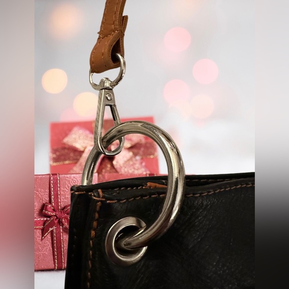 Vera Pelle Black & Chestnut Brown Italian Leather Crossbody Shoulder Bag - Picture 6 of 13